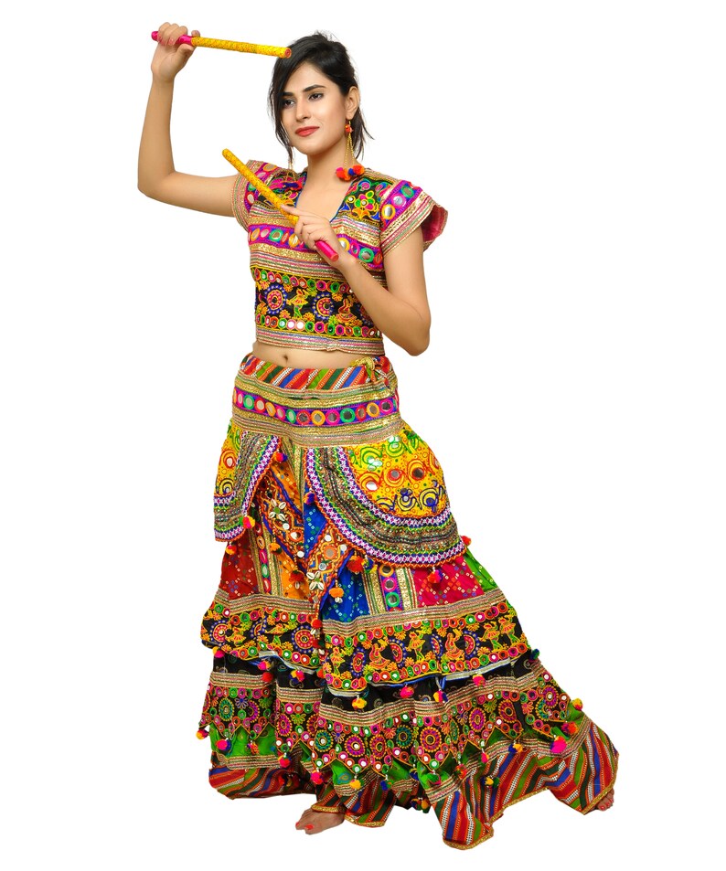 Gujarati Traditional Tassels Beaded Navratri Wear Chaniya Etsy