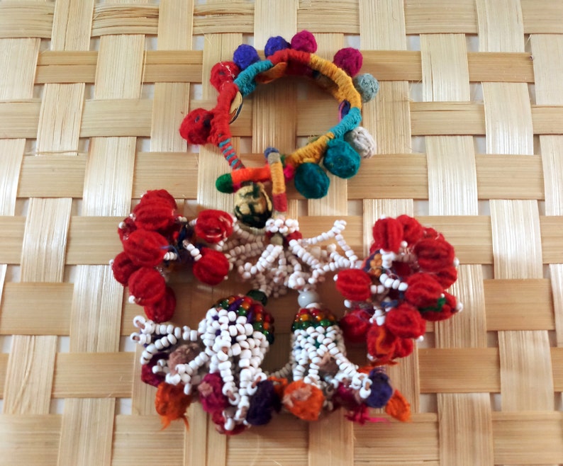 Wholesale Lot of Beaded Pom Pom Tassels Bracelet Vintage Etsy India