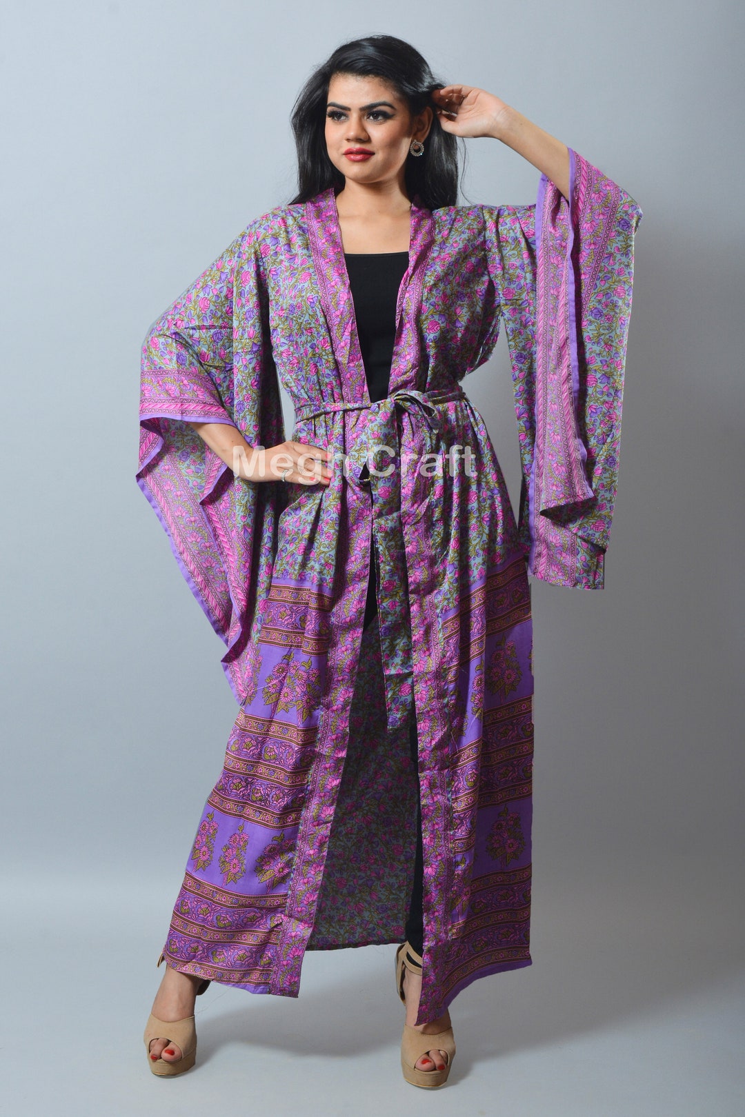 Silk Floral Kimono Cardigan Loose Fit Summer Cardigan Boho - Etsy