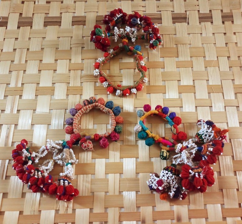 Wholesale Lot of Beaded Pom Pom Tassels Bracelet Vintage Etsy India
