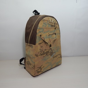 Sac à dos camouflage marron Sac à dos upcyclé Sac à dos camouflage en tissu