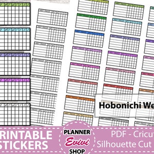 Hobonichi Weeks Habit Tracker,Printable planner stickers,Hobonichi Stickers,Water Tracker,Fitness Tracker,Vitamin Tracker,Digital Download