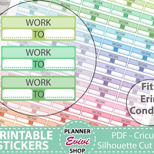 Werk afdrukbare planner stickers voor Happy Planner, Bullet Journal Stickers, Erin Condren Planner Stickers, Work Planner, Custom Cute Stickers