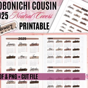 HOBONICHI COUSIN COVER(A5)2025 ニュートラルカバー 印刷可能/年間月間/年間一覧ラベル/ほぼ日キット/印刷可能なプランナーステッカー 01
