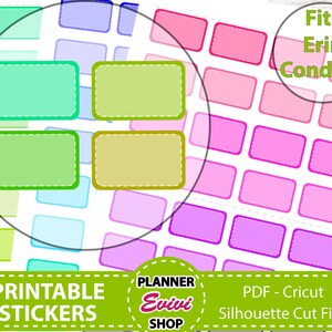 Half Box Printable Planner Stickers Erin Condren Life Planner Stickers Happy Planner Stickers Cut Files Rounded Corners Half Box Stickers