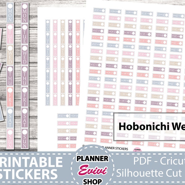 Hobonichi Weeks Date Covers Stickers Printable - Etsy
