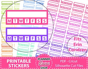 Weekly Habit Tracker/Printable Planner Stickers/Erin Condren Planner Stickers/Weekly Habit Tracker Printable Stickers/Print and cut