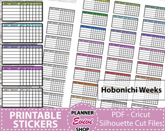 Hobonichi Weeks Habit Tracker,Printable planner stickers,Hobonichi Stickers,Water Tracker,Fitness Tracker,Vitamin Tracker,Digital Download