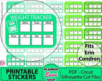 Happy Weekly Weight Tracker Label Reminder Tracker Cute Kawaii Planner ...
