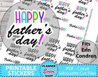 Autocollants heureux de jour de père, autocollants heureux de planificateur de jour de père, autocollants d’ordinateur portatif, autocollants imprimables de jour heureux de fête de père, planificateur d’Erin Condren