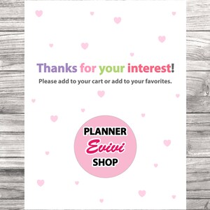 Może przedstawiać: R&oacute;żowa i biała naklejka do planera z tekstem "PLANNER Evivi SHOP" w czarnym i r&oacute;żowym kolorze.