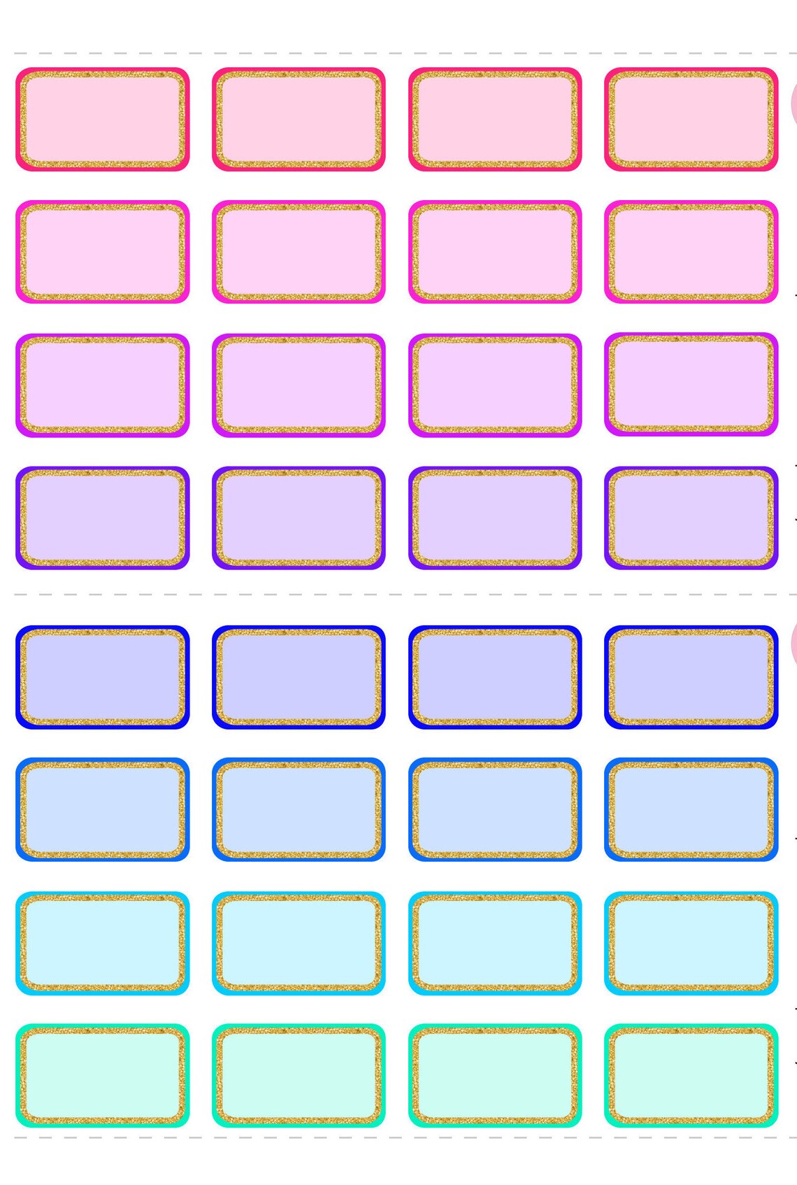 Printable Planner Box Stickers-glitters Half Boxerin | Etsy