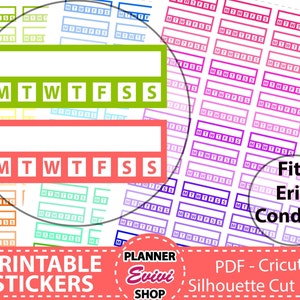 Habit Tracker Weekly Printable Planner Stickers Erin Condren Planner Stickers Happy Planner Printable Sticker Print and cut Bullet Journal