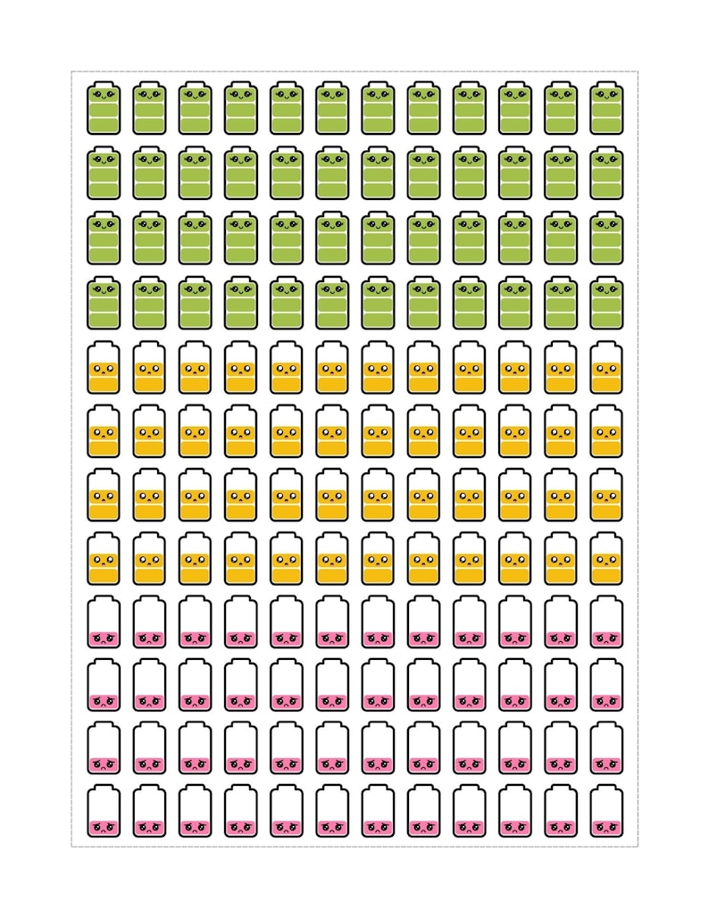 Sticker Tracker Pdf Cute Energy Tracker Printable Planner Stickers/self Care Tracker ...