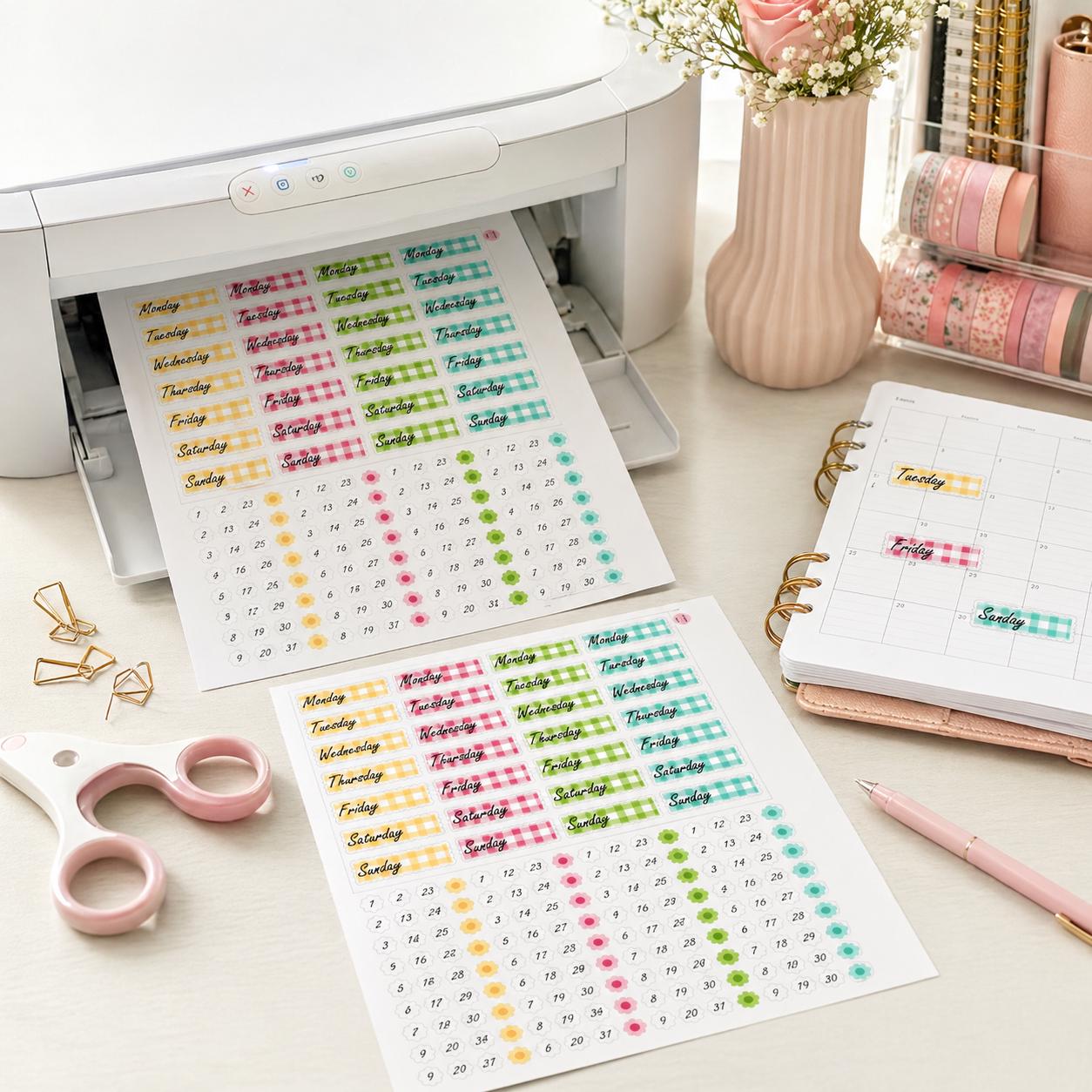 Date Cover Stickers Printable, Planner Date Dots, Monthly Date Stickers ...