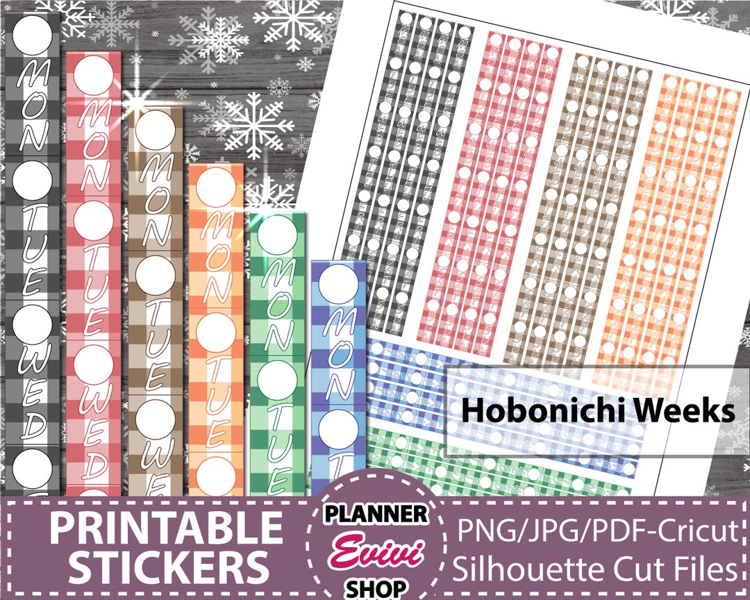 HOBONICHI Weeks Weekly Date Strips Hobonichi Weeks Printable Stickers ...