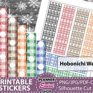 HOBONICHI Weeks Weekly Date Strips Hobonichi Weeks Printable Stickers ...