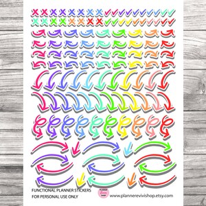 Hand Drawn Arrow Printable Planner Stickers/arrow Doodles Stickers/erin ...