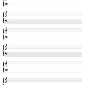 Printable Sheet Music for Letter/a4 &amp; FREE COVER, Blank Sheet Music ...