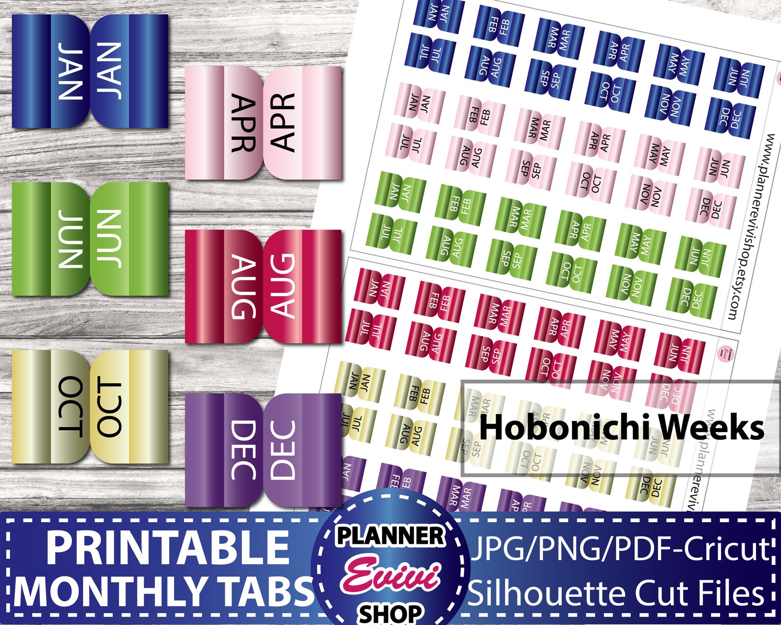 HOBONICHI Weeks Monthly Tabs Hobonichi Weeks Printable Stickers