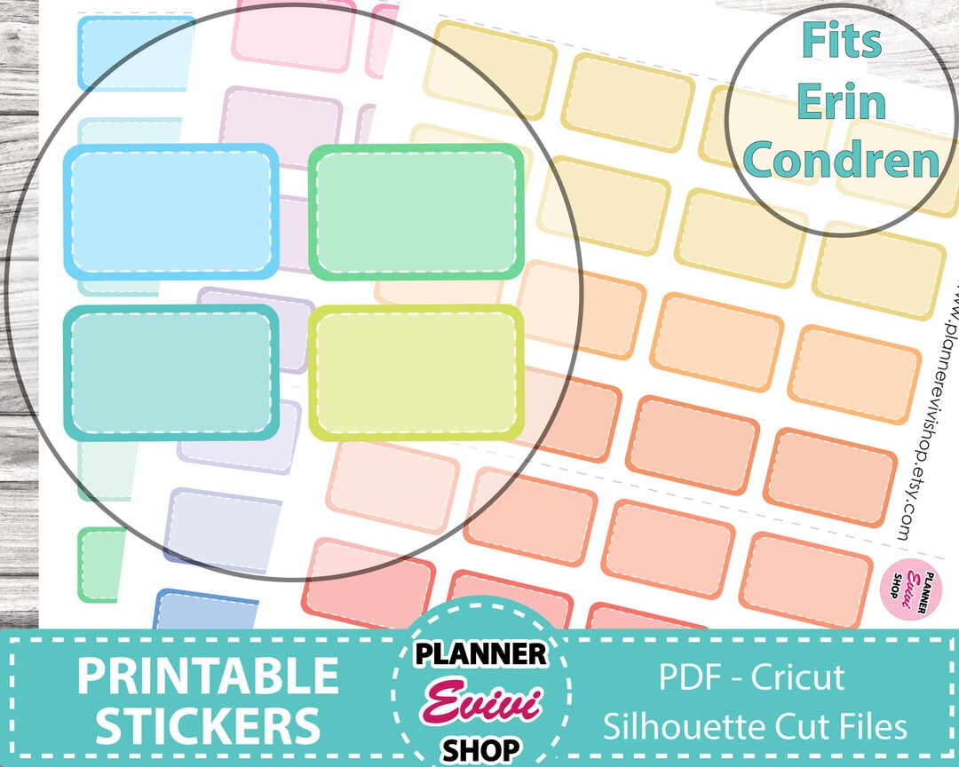 Half Box Printable Planner Stickers,erin Condren Life Planner Stickers ...