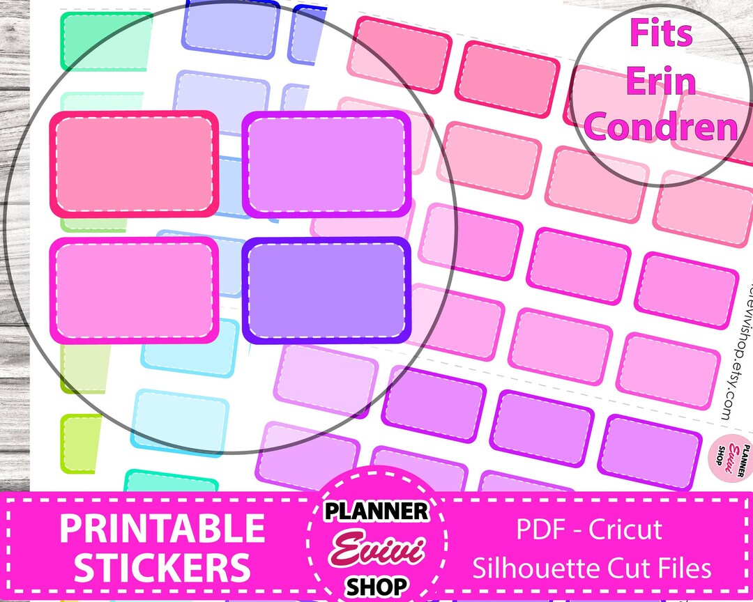 Half Box Printable Planner Stickers,erin Condren Life Planner Stickers ...