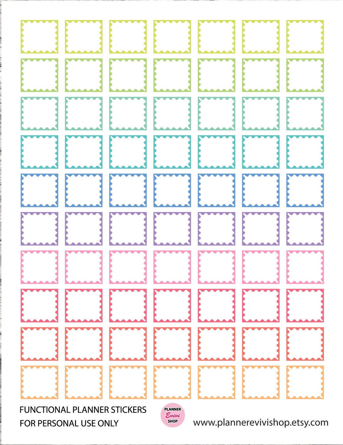Hobonichi Weeks Full Boxes for Weekly Spread - Printable Stickers (DIY ...