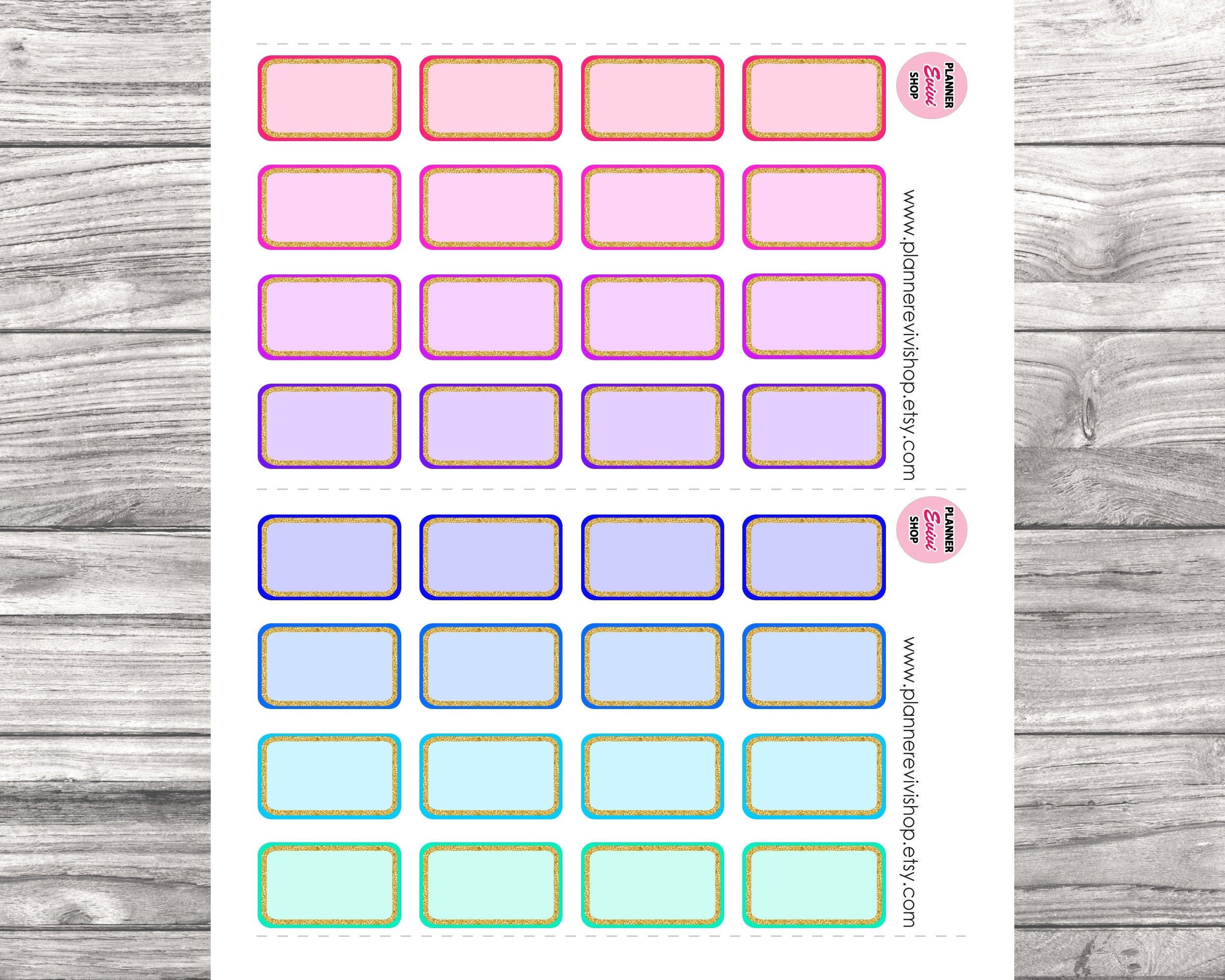 Printable Planner Box Stickers-glitters Half Box,erin Condren,happy ...