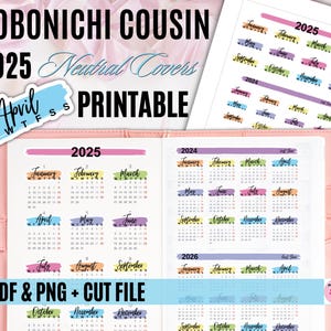 HOBONICHI COUSIN COVER(A5)2025 ニュートラルカバー 印刷可能/年間月間/年間一覧ラベル/ほぼ日キット/印刷可能なプランナーステッカー 06