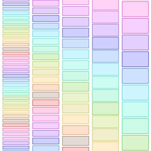 May include: A chart of 20 different color palettes, each with 5 color variations. The colors range from light to dark and include shades of pink, blue, green, and yellow.