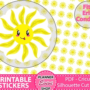 Autocollants météo planificateur imprimable, icônes météo, bulletin météo, soleil mignon kawaii,planificateur heureux,Bujo Journal,Hobonichi cousin / autocollants semaines