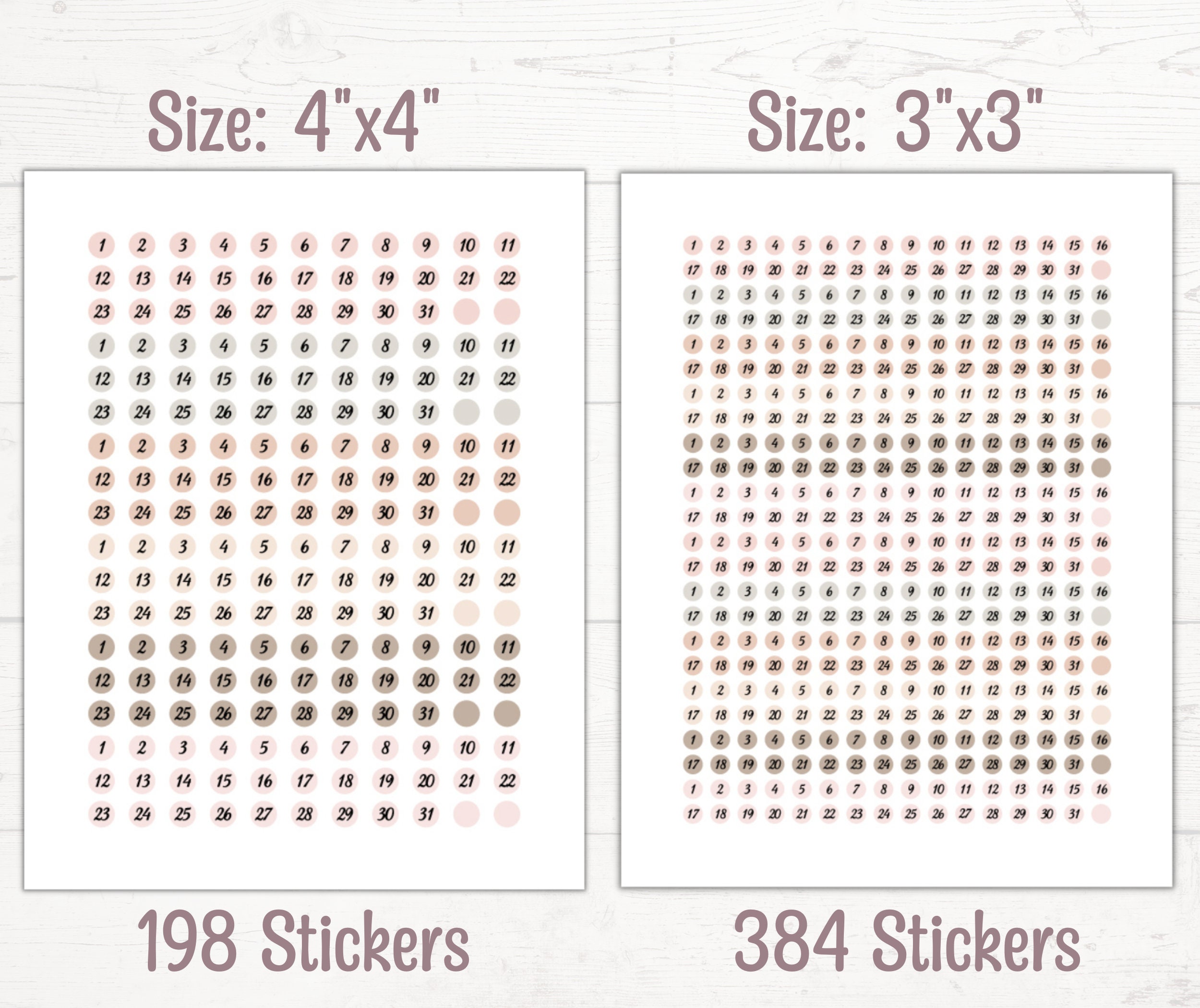 Days of the Month (color), Date Stickers, Bullet Journal Stickers ...