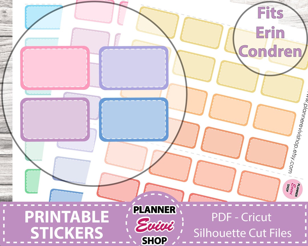 Half Box Printable Planner Stickers,erin Condren Life Planner Stickers ...