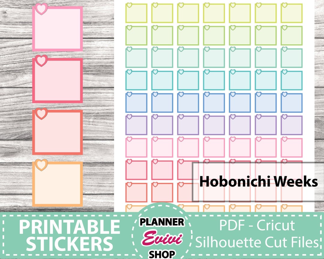 Hobonichi Weeks Full Boxes for Weekly Spread - Printable Stickers (DIY ...