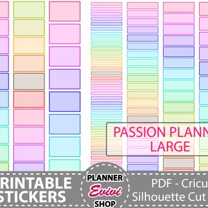 Adesivo agenda passione, agenda stampabile passione grandi blocchi temporali - strisce da 0,5/1/1,5/2/2,5 ore per la sezione di layout delle settimane in pp