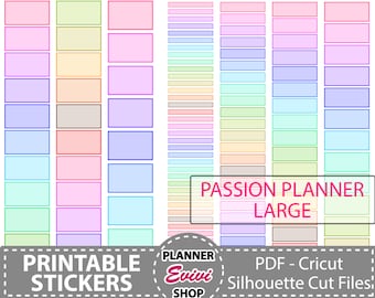 Passion Planner Sticker,Printable Passion Planners Large Time Blocks-0.5/1/1.5/2/2.5 Hour Strips for the pp weeks layout section