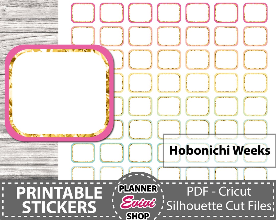 Hobonichi Weeks Full Boxes for Weekly Spread - Printable Stickers (DIY ...