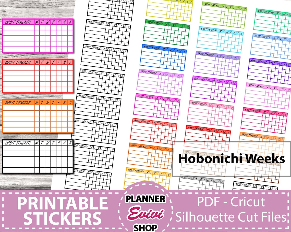 Hobonichi Weeks Habit Tracker Stickers/hobonichi Weeks Functional ...