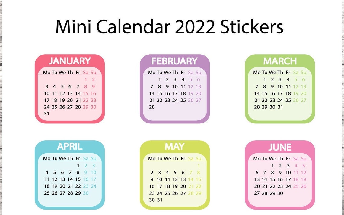 mini calendar to print