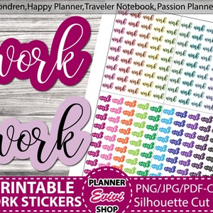 Work Stickers, Work colleague gift, Work script, Printable Planner Stickers, Eclp stickers, Happy Planner, Hobonichi,scrapbook and more!