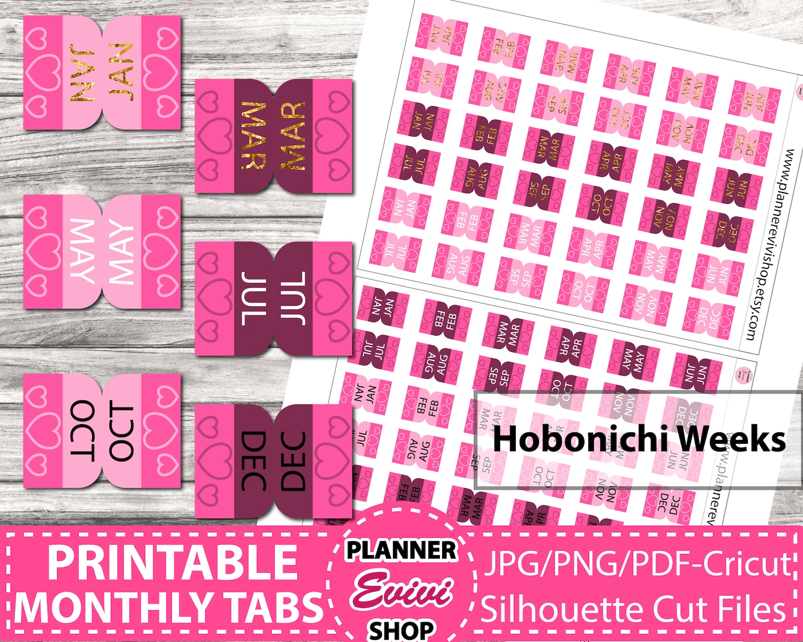 HOBONICHI Weeks Monthly Tabs Hobonichi Weeks Printable Stickers ...