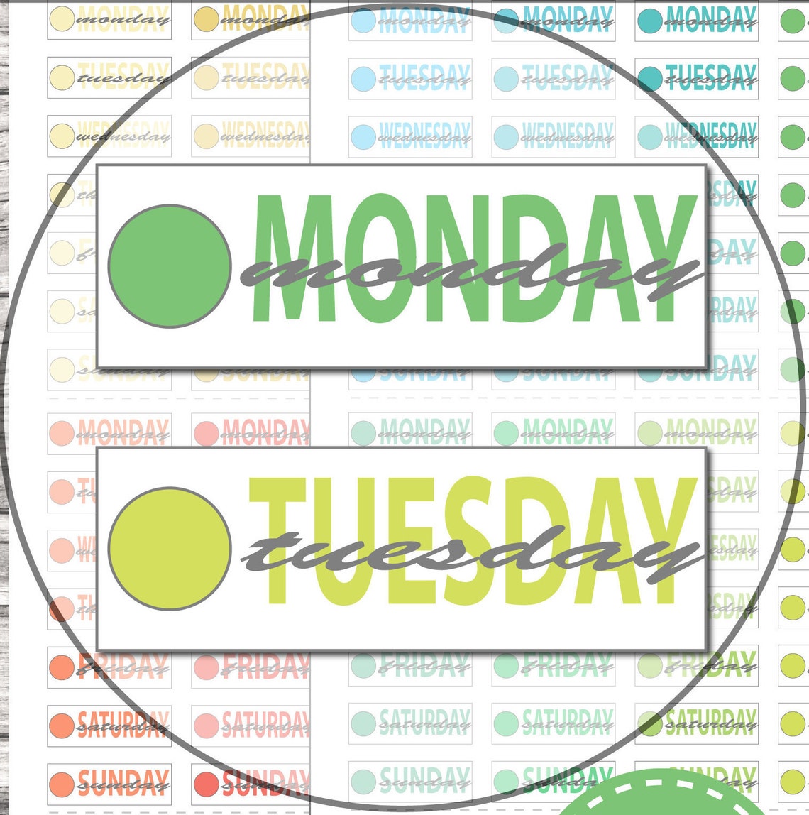 Today’s Date Date Cover Stickers Printable Planne - Etsy