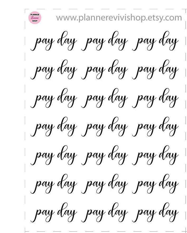 Pay Day Printable Planner Stickers, Budget Stickers for Journals ...