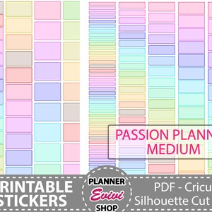 Passion Planner Sticker, Time Blocks-0/0.5/1/1.5/2/2.5 Hour Strips per la sezione di layout settimanale per PP Medium, Adesivo Planner stampabile