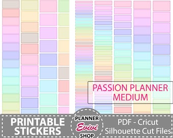 Passion Planner Sticker, Time Blocks-0/0.5/1/1.5/2/2.5 Hour Strips for the weeky layout section for PP Medium, Planner sticker printable
