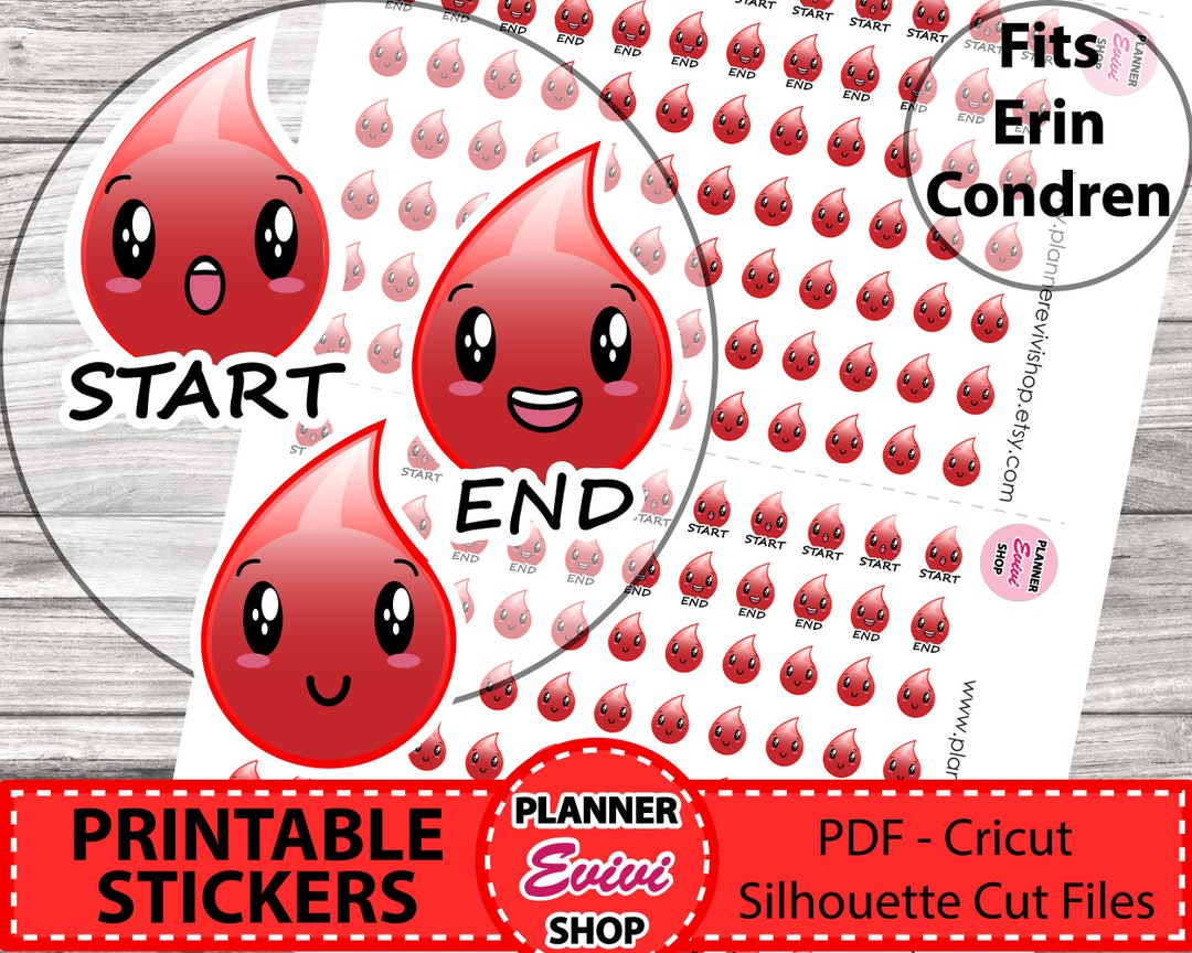 Period Tracker Printable Planner Stickers,erin Condren,happy Planner ...