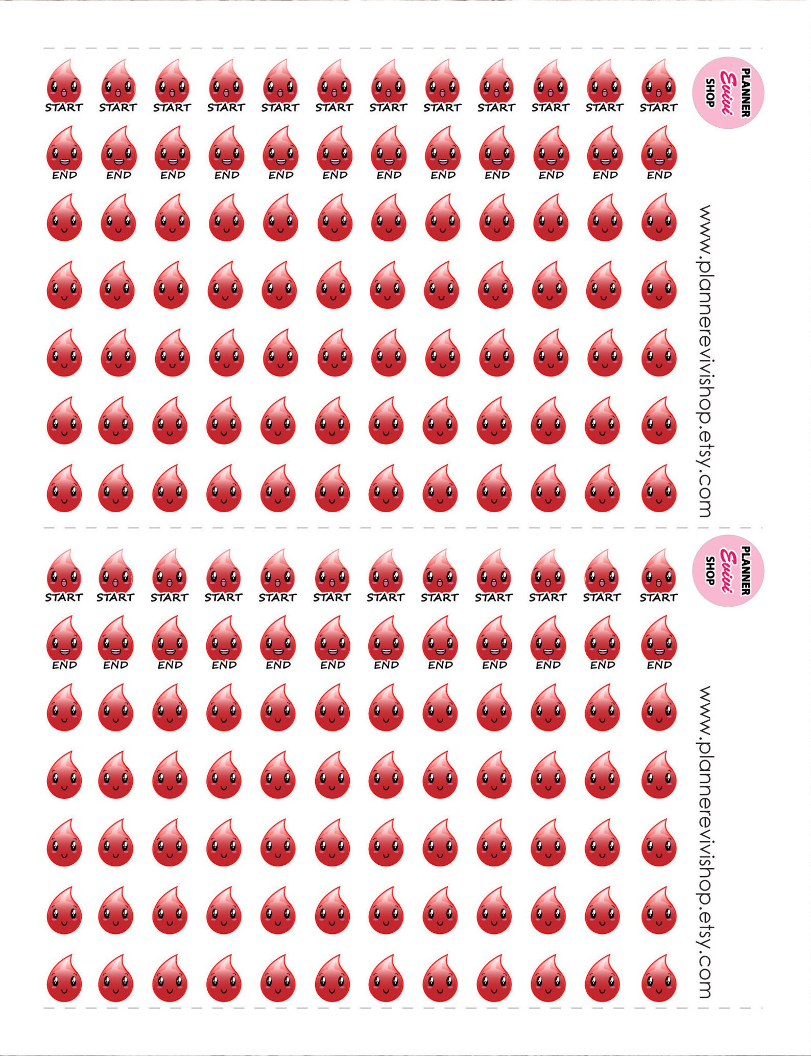 Period Tracker Printable Planner Stickers,erin Condren,happy Planner ...