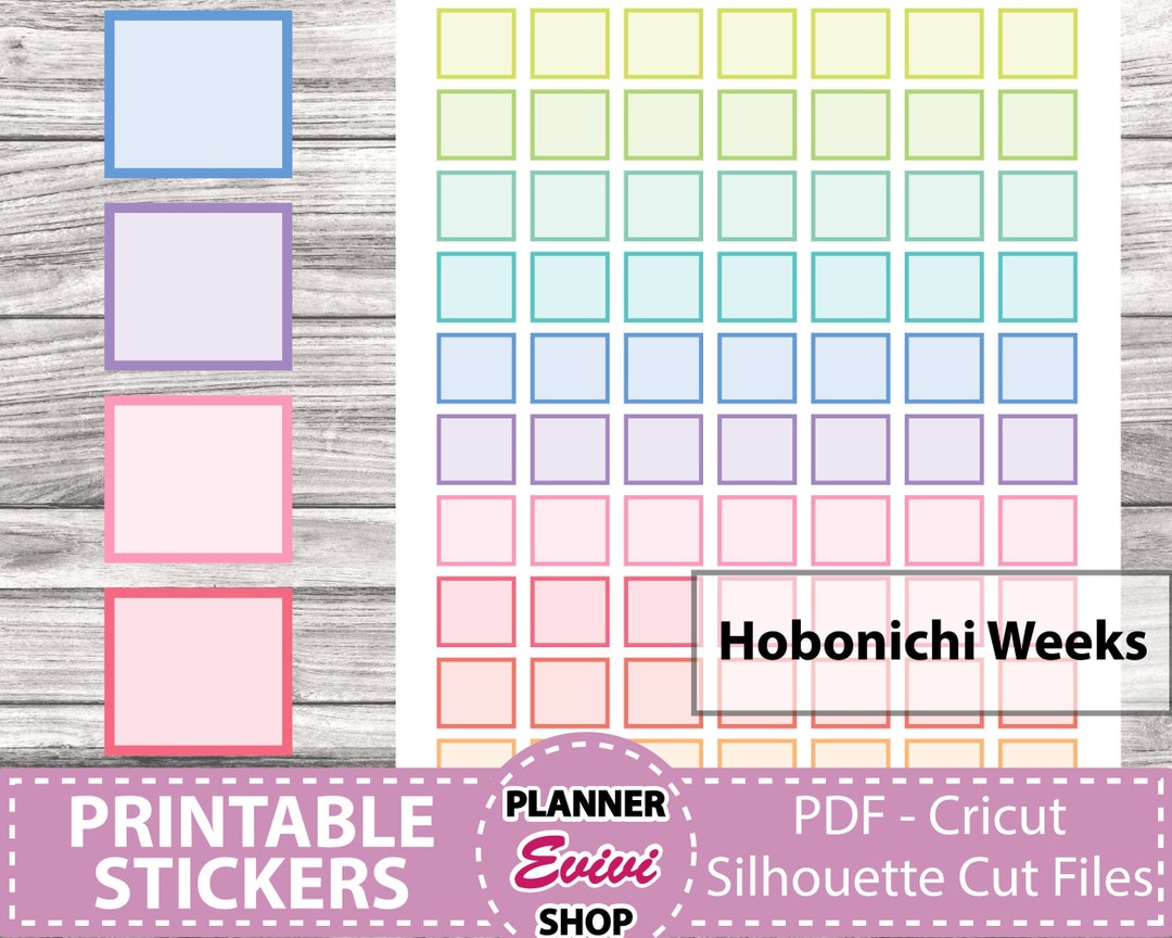 Hobonichi Weeks Full Boxes - Printable Planner Stickers - Etsy
