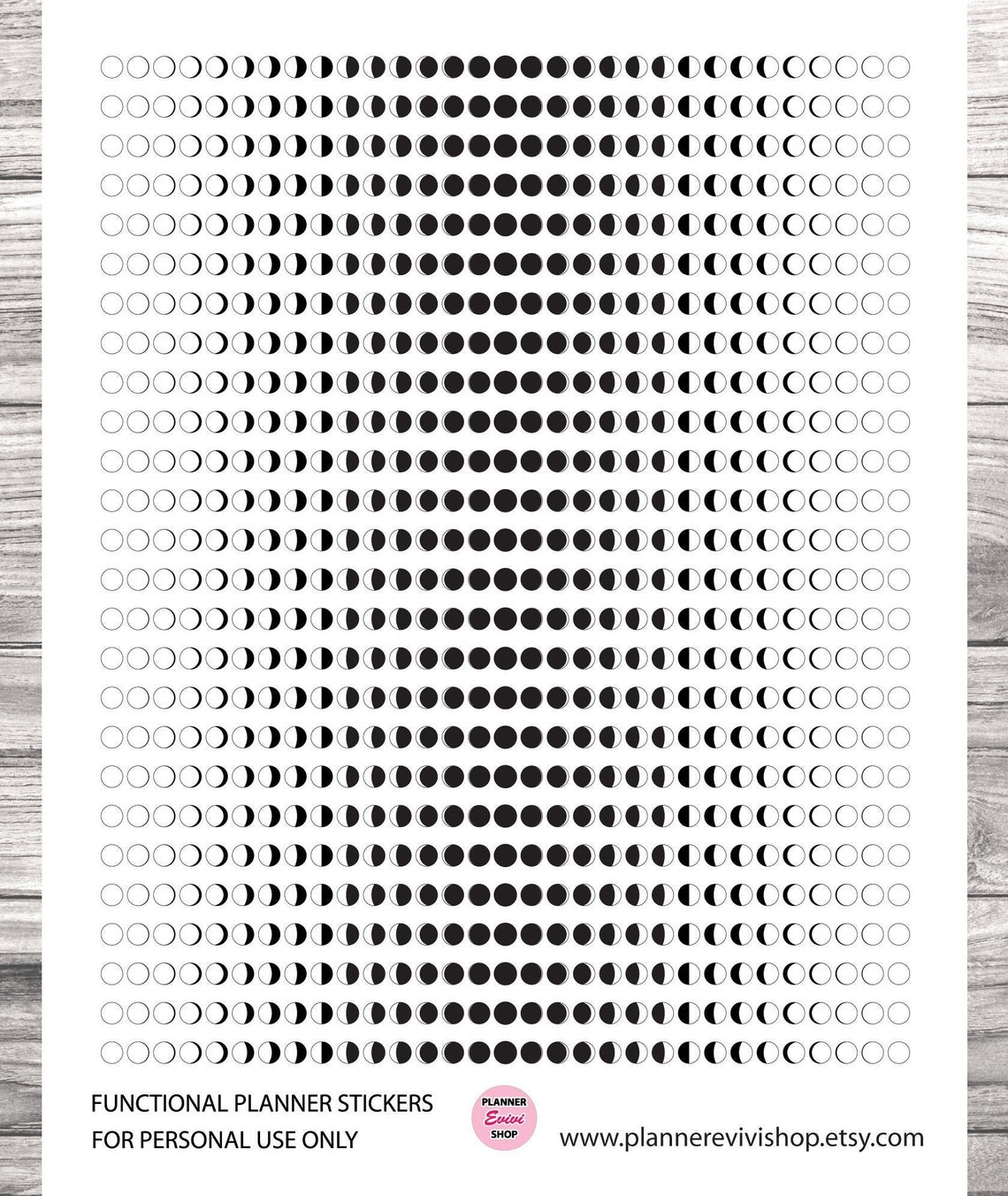Moon Phases Icons Foil Ready Digital Printable Planner Stickers Jpg/pdf ...
