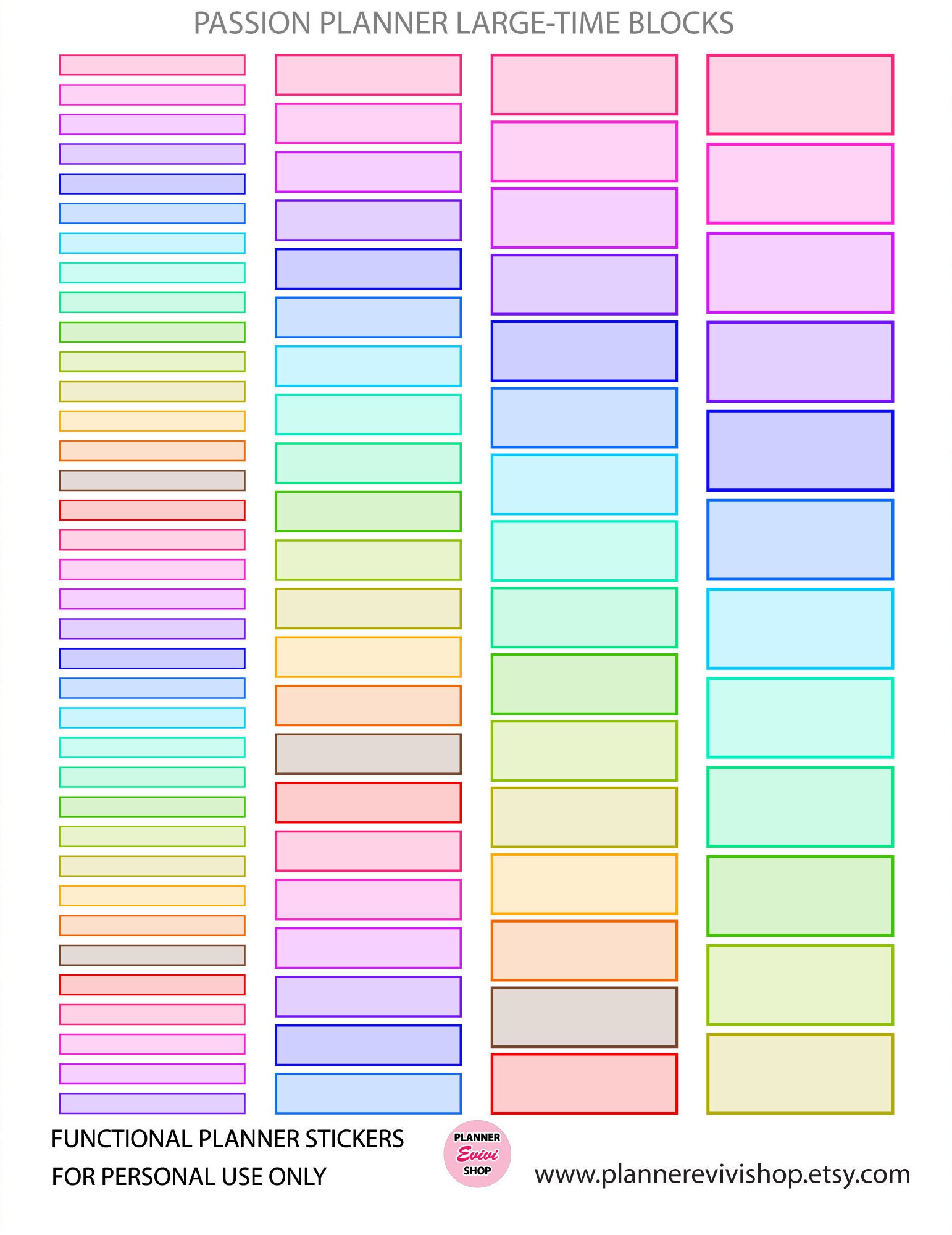 Passion Planner Sticker,printable Passion Planners Large Time Blocks-0. ...